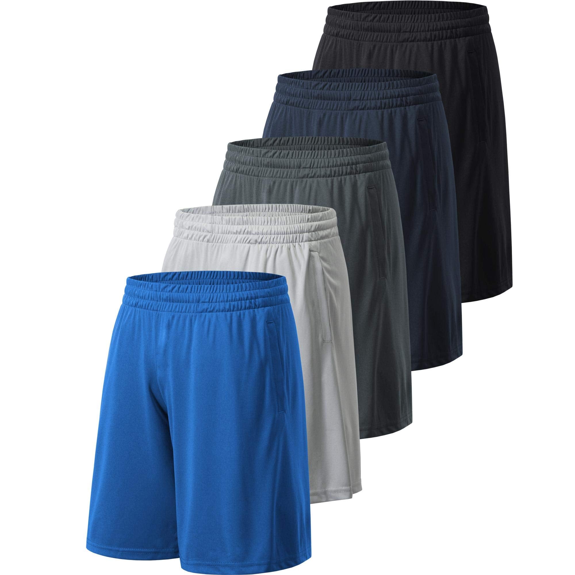 Men's Athletic Shorts with Pockets and Elastic Waistband Quick Dry Activewear Workout Shorts for Men